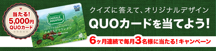 クイズに答えて、5,000円分のQUOカードを当てよう！